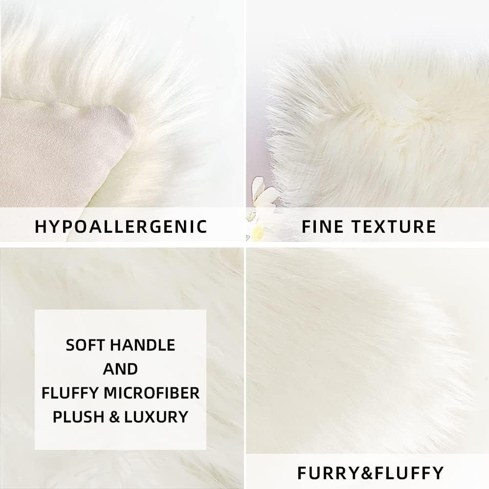 Faux Fur Throw Pillow Covers – Fluffy, Soft & Fuzzy, 46 x 46 cm, Square