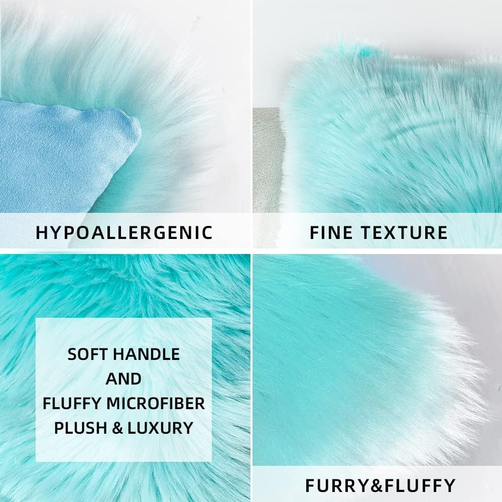 Faux Fur Throw Pillow Covers – Fluffy, Soft & Fuzzy, 46 x 46 cm, Square